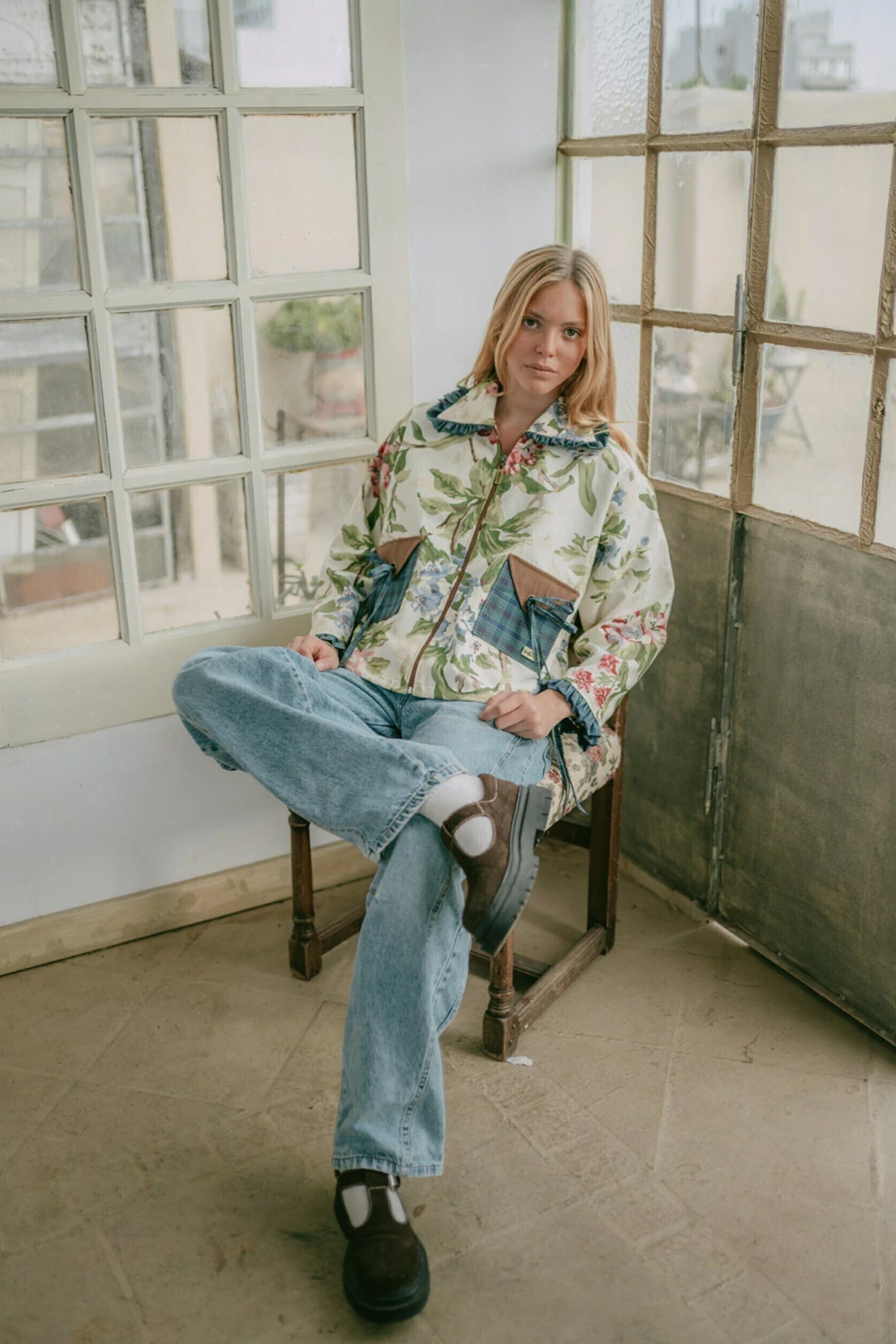 Angela jacket- Blue & green
