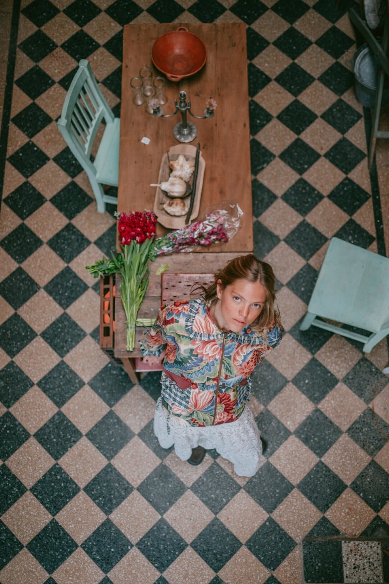 Angela jacket- Green & white