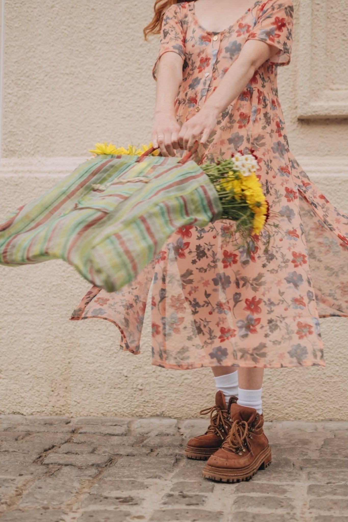Enamorarte dress- Peach blossoms print