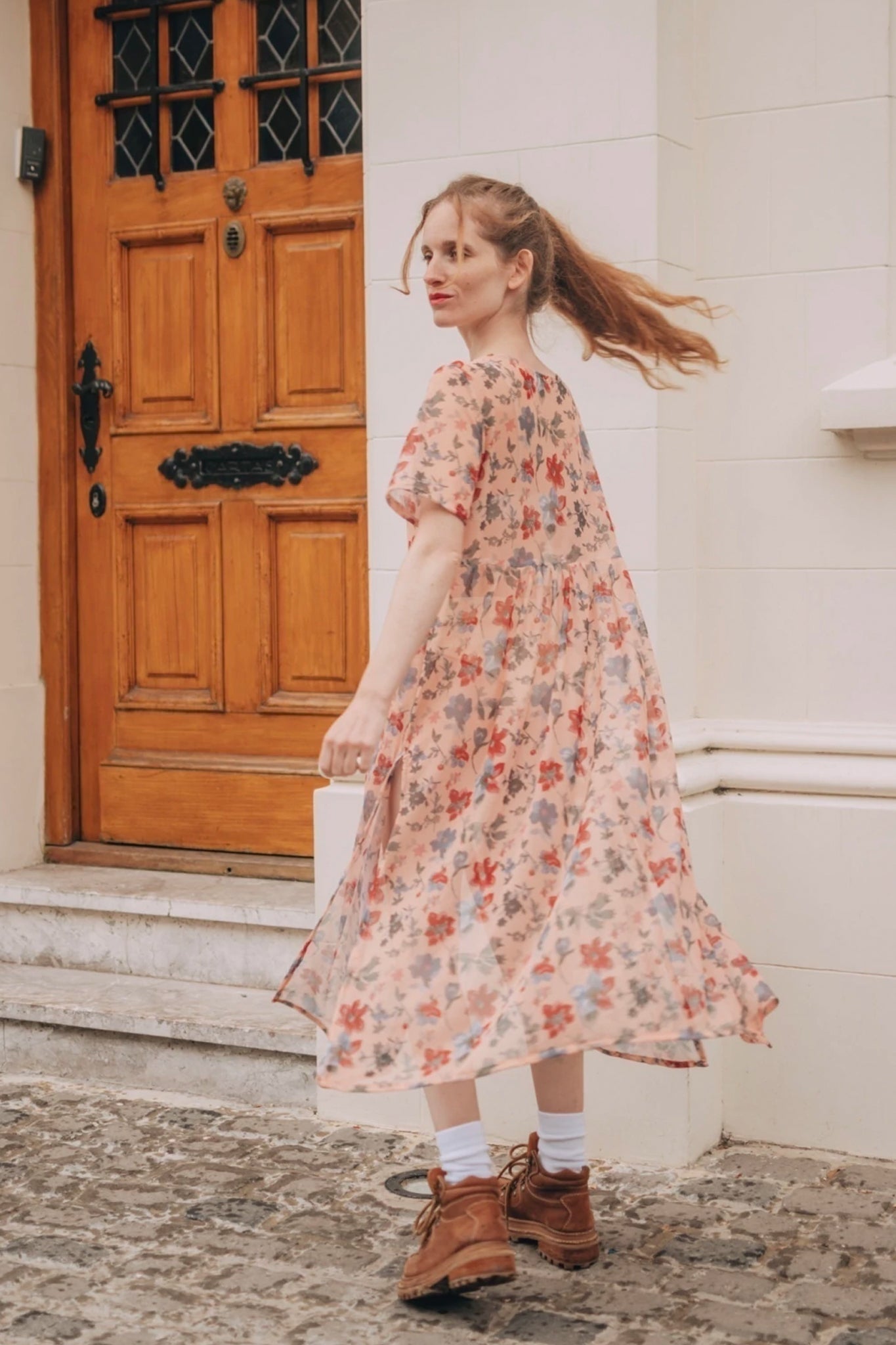 Enamorarte dress- Peach blossoms print