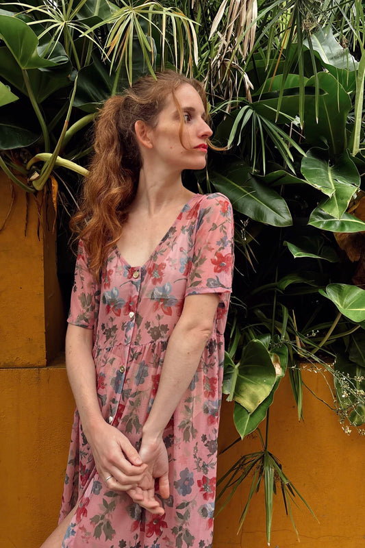 Enamorarte dress- Pink flowers print
